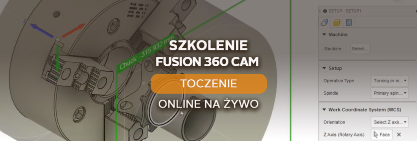 Fusion 360 CAM – Toczenie 2D - podstawowy - online